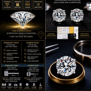Aurora Studs: 1ct D-Color Moissanite Earrings in S925 Silver